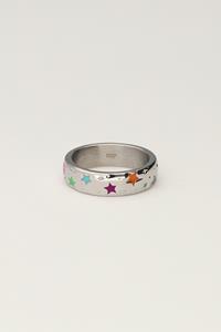 My jewellery Candy ring met gekleurde sterren