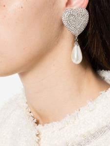 Alessandra Rich heart-motif clip-on earrings - Zilver