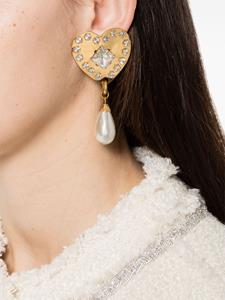 Alessandra Rich heart-motif clip-on earrings - Goud
