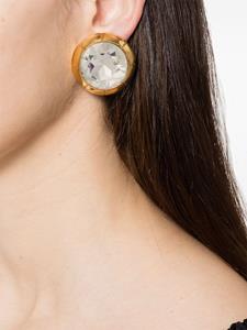 Alessandra Rich glass-crystal clip-on earrings - Goud