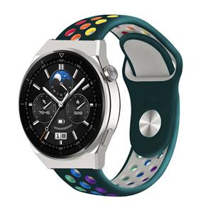 Strap-it Huawei Watch GT 3 Pro 46mm sport band (dennengroen kleurrijk)