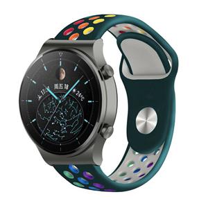 Strap-it Huawei Watch GT 2 Pro sport band (dennengroen kleurrijk)