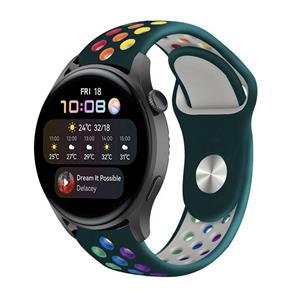 Strap-it Huawei Watch 3 (Pro) sport band (dennengroen kleurrijk)