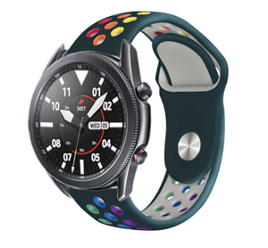 Strap-it Samsung Galaxy Watch 3 sport band 45mm (dennengroen/kleurrijk)