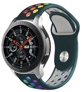 Strap-it Samsung Galaxy Watch sport band 46mm (dennengroen kleurrijk)