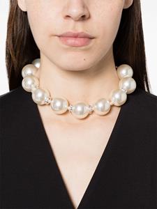 Magda Butrym glass-crystal-embellished pearl necklace - Wit