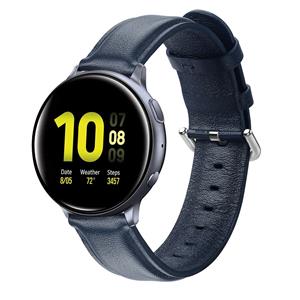 Strap-it Samsung Galaxy Watch Active leren bandje (donkerblauw)