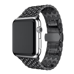 Strap-it Apple Watch stalen draak band (zwart)