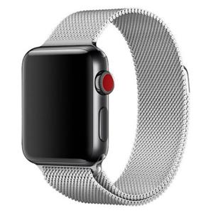 Strap-it Apple Watch 8 Milanese band (zilver)