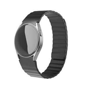 Strap-it Samsung Galaxy Watch 4 Classic 46mm magnetisch siliconen bandje (zwart)