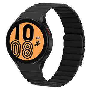 Strap-it Samsung Galaxy Watch 4 44mm magnetisch siliconen bandje (zwart)