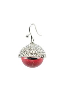 Marni Red Eye crystal-embellished drop earrings - Zilver