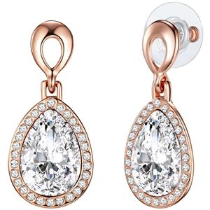 Drop earring with Swarovski crystals Metaal Glas in Roségoud