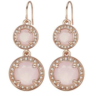 Drop earring with Swarovski crystals Metaal Glas in Roségoud