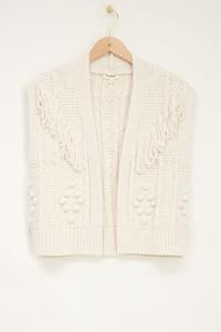 My jewellery Beige gilet met franjes