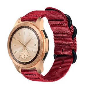 Strap-it Samsung Galaxy Watch 42mm nylon gesp band (rood)
