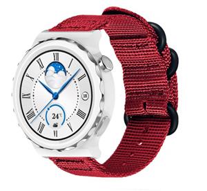 Strap-it Huawei Watch GT 3 Pro 43mm nylon gesp band (rood)