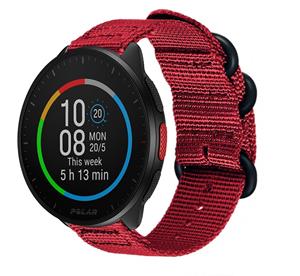 Strap-it Polar Pacer nylon gesp band (rood)