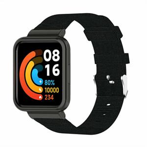 Strap-it Redmi Watch 2 Lite nylon gesp bandje (zwart)