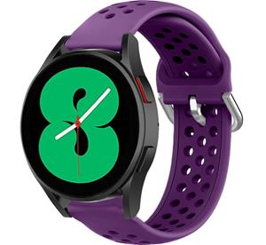 Strap-it Samsung Galaxy Watch 4 - 44mm siliconen bandje met gaatjes (paars)