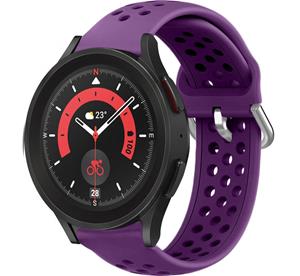 Strap-it Samsung Galaxy Watch 5 Pro siliconen bandje met gaatjes (paars)