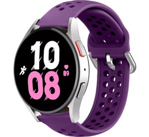 Strap-it Samsung Galaxy Watch 5 - 44mm siliconen bandje met gaatjes (paars)