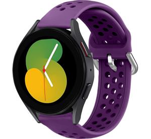 Strap-it Samsung Galaxy Watch 5 - 40mm siliconen bandje met gaatjes (paars)