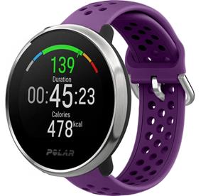 Strap-it Polar Unite siliconen bandje met gaatjes (paars)