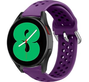 Strap-it Samsung Galaxy Watch 4 - 40mm siliconen bandje met gaatjes (paars)