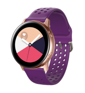 Strap-it Samsung Galaxy Watch 42mm siliconen bandje met gaatjes (paars)