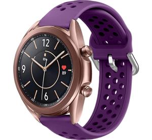 Strap-it Samsung Galaxy Watch 3 - 41mm siliconen bandje met gaatjes (paars)