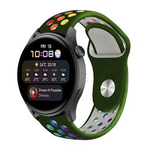 Strap-it Huawei Watch 3 (Pro) sport band (legergroen kleurrijk)