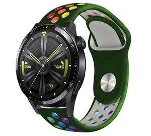 Strap-it Huawei Watch GT 3 46mm sport band (legergroen kleurrijk)