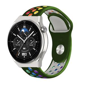 Strap-it Huawei Watch GT 3 Pro 46mm sport band (legergroen kleurrijk)