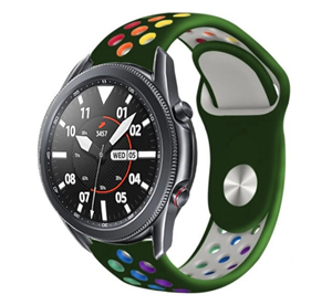Strap-it Samsung Galaxy Watch 3 sport band 45mm (legergroen/kleurrijk)