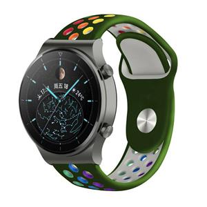Strap-it Huawei Watch GT 2 Pro sport band (legergroen kleurrijk)