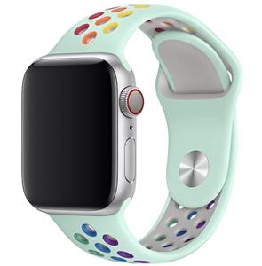 Strap-it Apple Watch SE sport band (lichtblauw/kleurrijk)