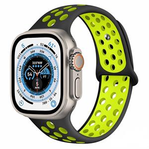 Strap-it Apple Watch Ultra sport+ band (zwart/geel)
