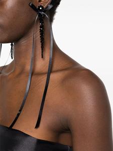 Simone Rocha Bow Ribbon drip earrings - Zwart