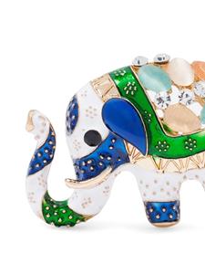 Hzmer Jewelry crystal-embellished elephant brooch - Goud