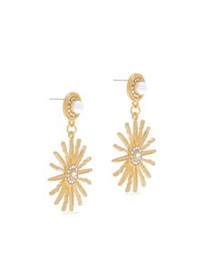 Hzmer Jewelry embellished sun-motif earrings - Goud