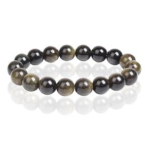 Memphis Natuursteen Armband 10mm - Gold Obsidian