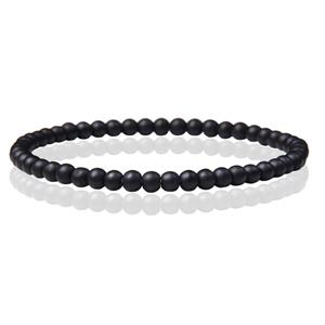 Memphis Natuursteen Armband - 4mm Matte Onyx Agate