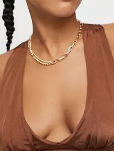 Zaful Metal Chain Chunky Necklace