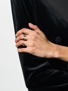 Alexander McQueen dubbele vinger ring met doodskop - Zilver