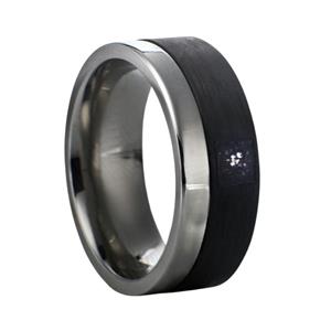 Gedenkartikelen Ring in titanium en Carbon met open askamer
