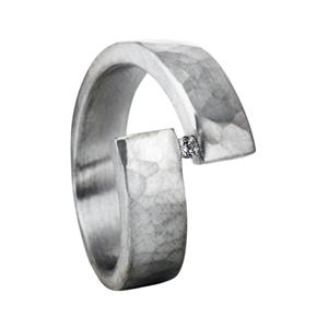 Gedenkartikelen Gehamerde design ring met edelsteen en dichte askamer