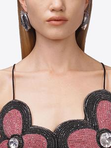 AREA jumbo crystal stud earrings - Beige