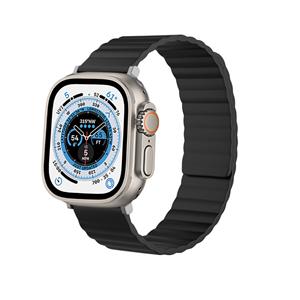 Strap-it Apple Watch Ultra magnetisch siliconen bandje (zwart)