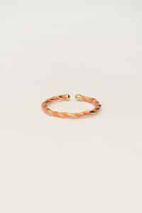 My jewellery Gedraaide ring met oranje